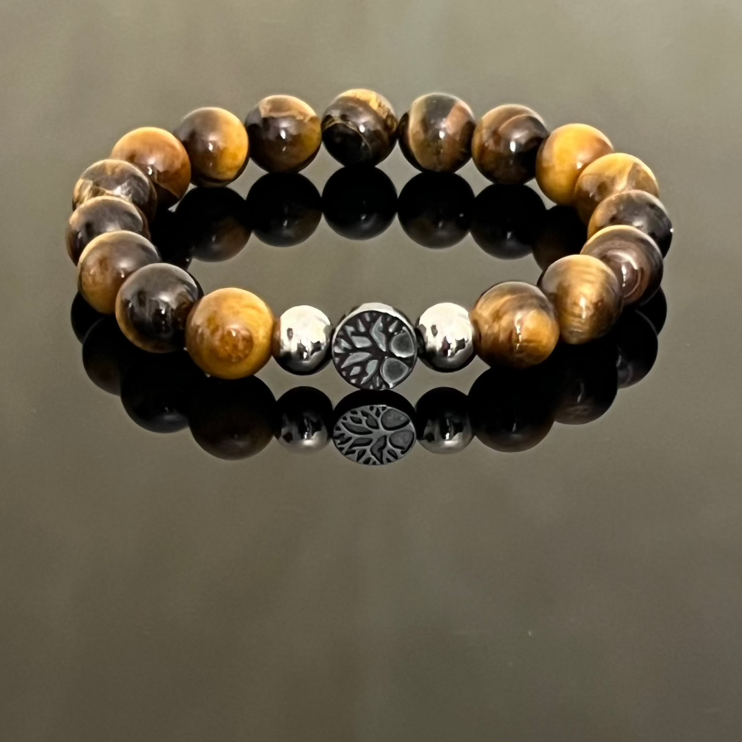 Bracciale "Albero della Vita" in Ematite e Occhio di Tigre