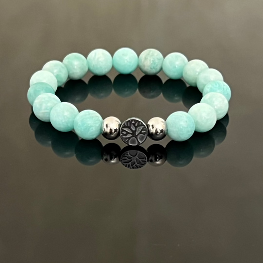 Bracciale "Albero della Vita" in Ematite e Amazzonite