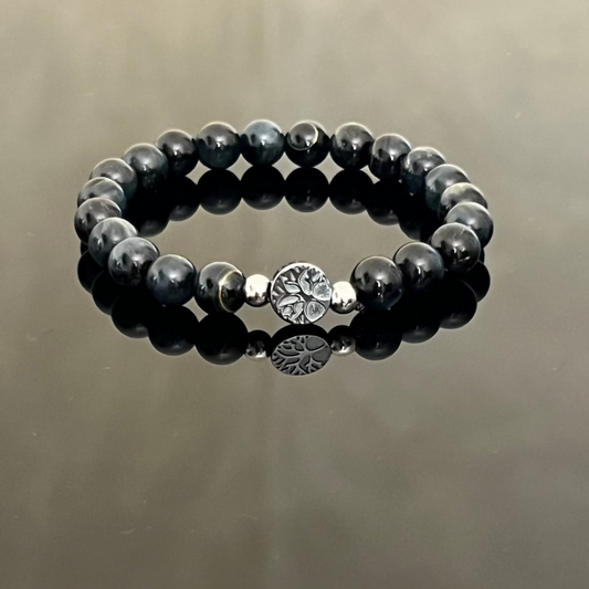 Bracciale "Albero della Vita" in Ematite e Occhio di Falco