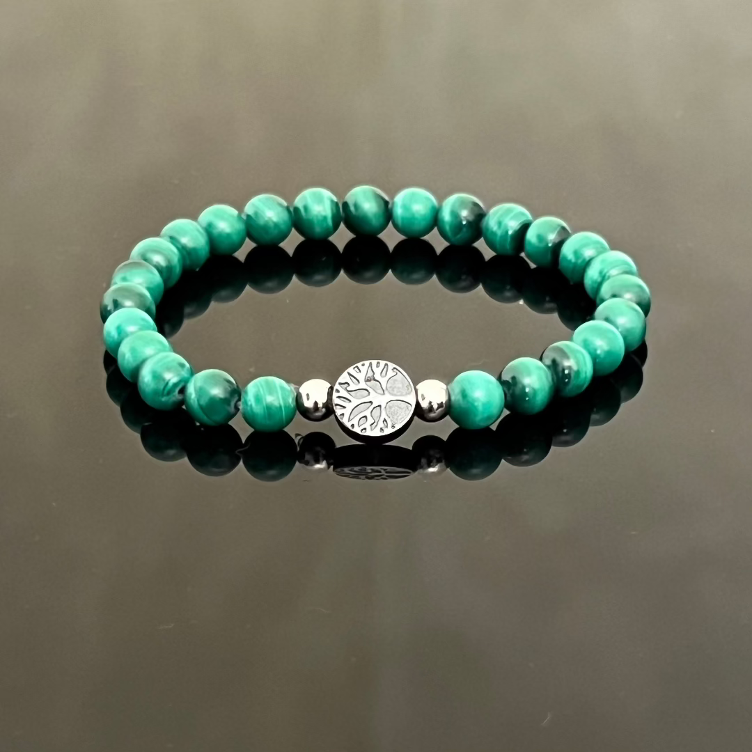 Bracciale "Albero della Vita" in Ematite e Malachite