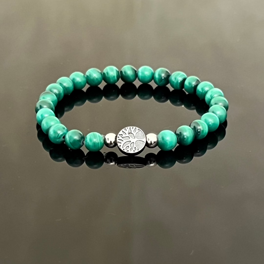 Bracciale "Albero della Vita" in Ematite e Malachite