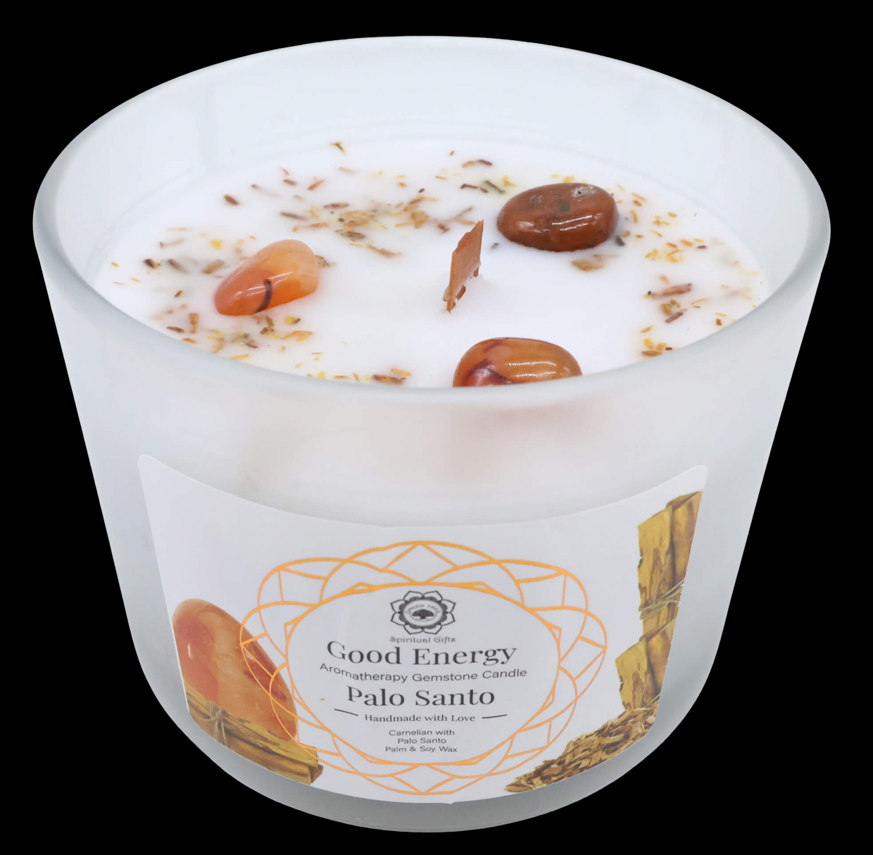 Candela Green Tree 'Energia Positivà' Corniola + Palo Santo 256g