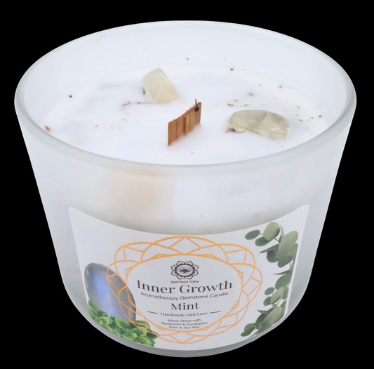 Candela Green Tree 'Crescita Interna' Pietra di Luna + Menta 256g