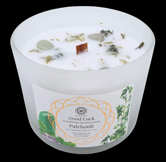 Candela Green Tree 'Buona Fortuna' Avventurina Verde + Patchouli 256g